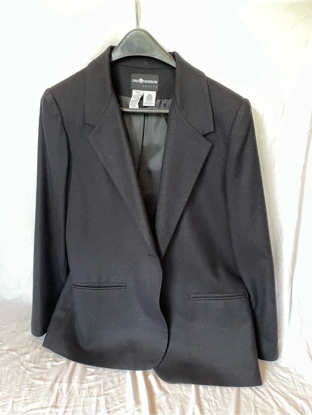 Sag Harbor Black Women's Classic Notch-Lapel Blazer